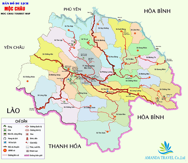 bản đồ du lịch Mộc Châu